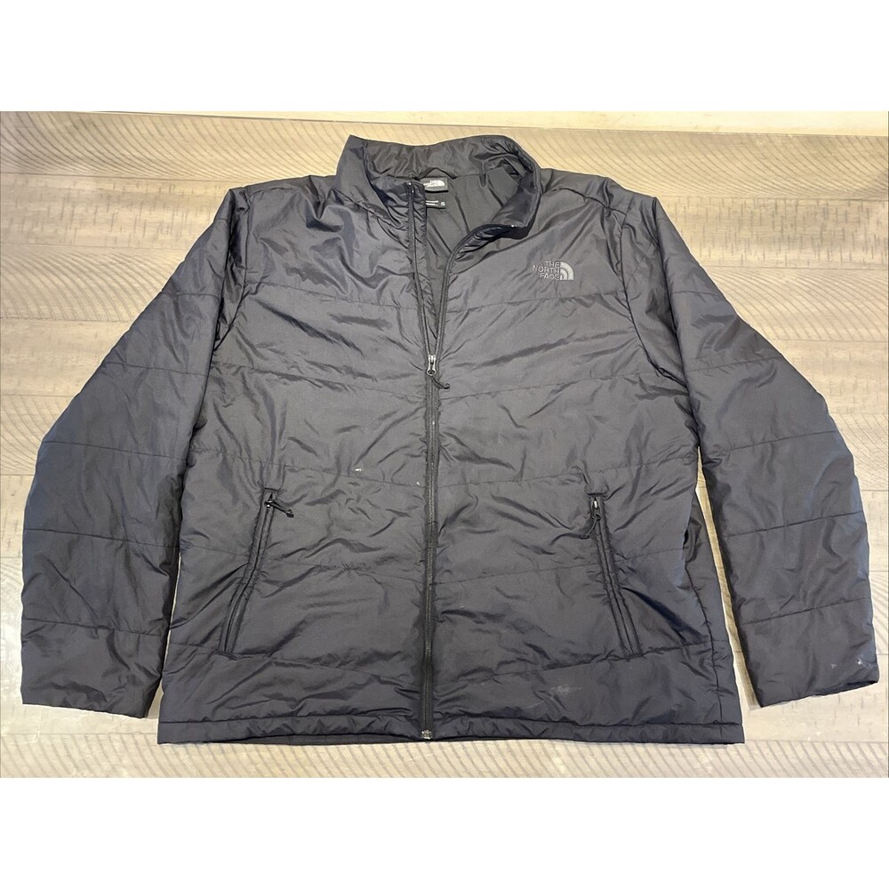 The North Face Coat Men XXL 2XL Black Puffer Jacket Full Zip Lightweight Winter